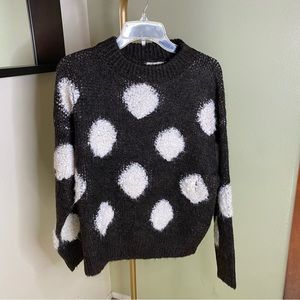 022-Women’s Long Sleeves Colorblock Dots Sweater
